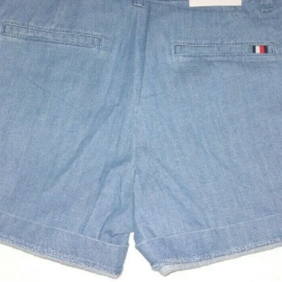 Tommy Hilfiger Women's Flex 5 in Classic Stretch Shorts Blue Denim Size 4 - Picture 4 of 9